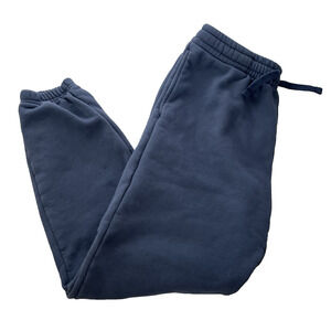 American Giant Womens Classic Sweatpants Jogger M Blue Cotton Fleece Pull On